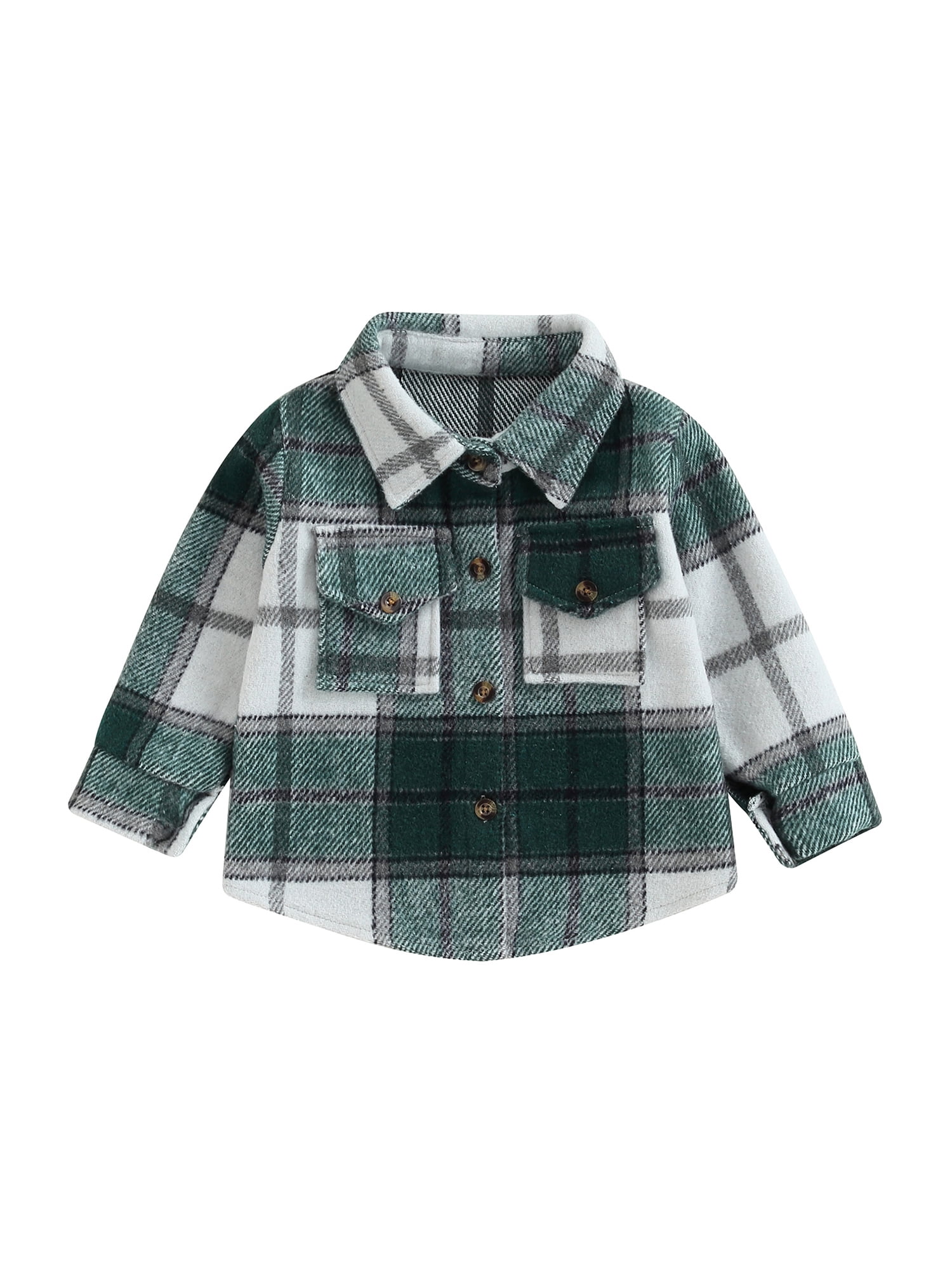 BABAMOON Toddler Baby Boy Girl Flannel Shirts Long Sleeve Plaids Jacket