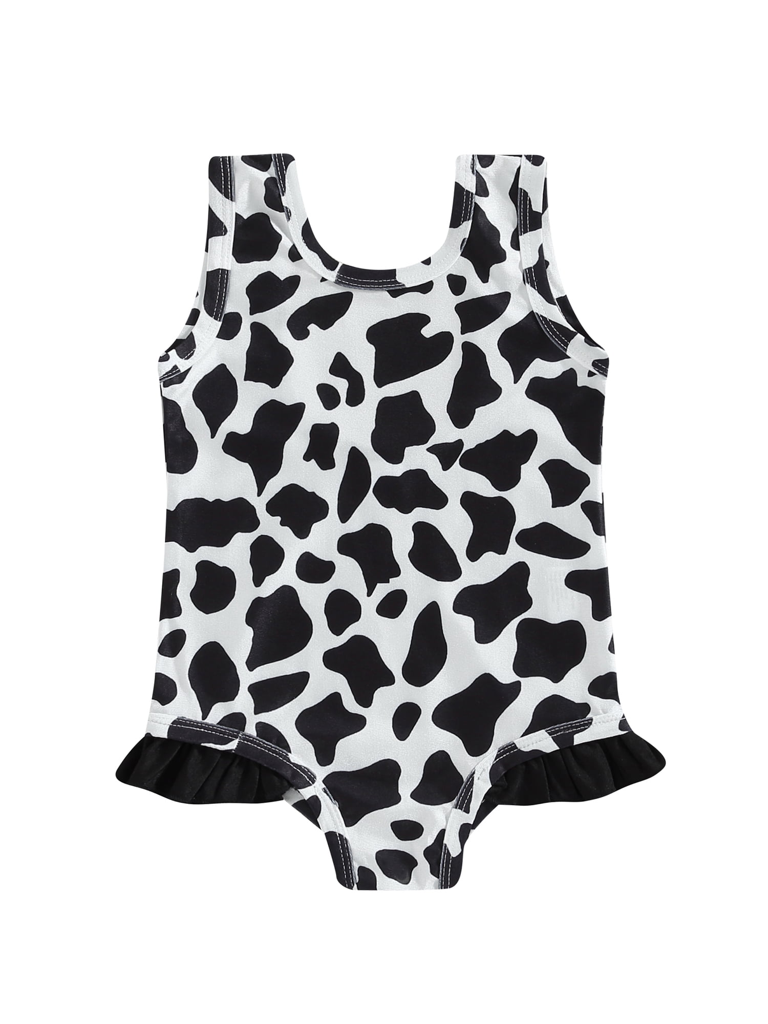 BABAMOON Toddler Baby Girl One Piece Swimsuit Western Cow Leopard Swim