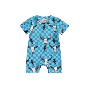 CHAUKAREAUL Western Baby Boy Girl Clothes Sleeveless Cow Print Romper Jumpsuit Baby Boy Girl Summer Clothes 0-18M (White1, 0-3 Months
