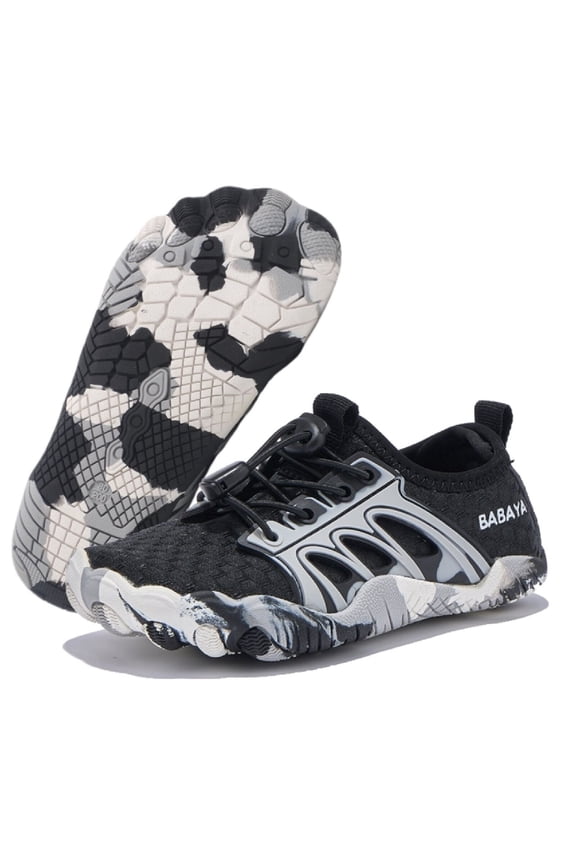 Kids Water Shoes Rubber Sole Athletic Swim Shoes for Boys Girls Quick-Dry Beach Pool Size 9.5-4