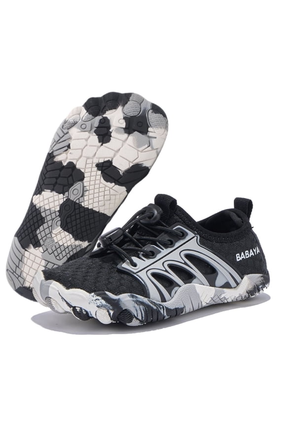 Kids Water Shoes Rubber Sole Athletic Swim Shoes for Boys Girls Quick-Dry Beach Pool Size 9.5-4