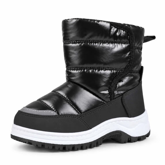 BABAYA Toddler Winter Snow Boots Water-Resistant Warm Faux Lined Booties for Little Kids Girls Boys