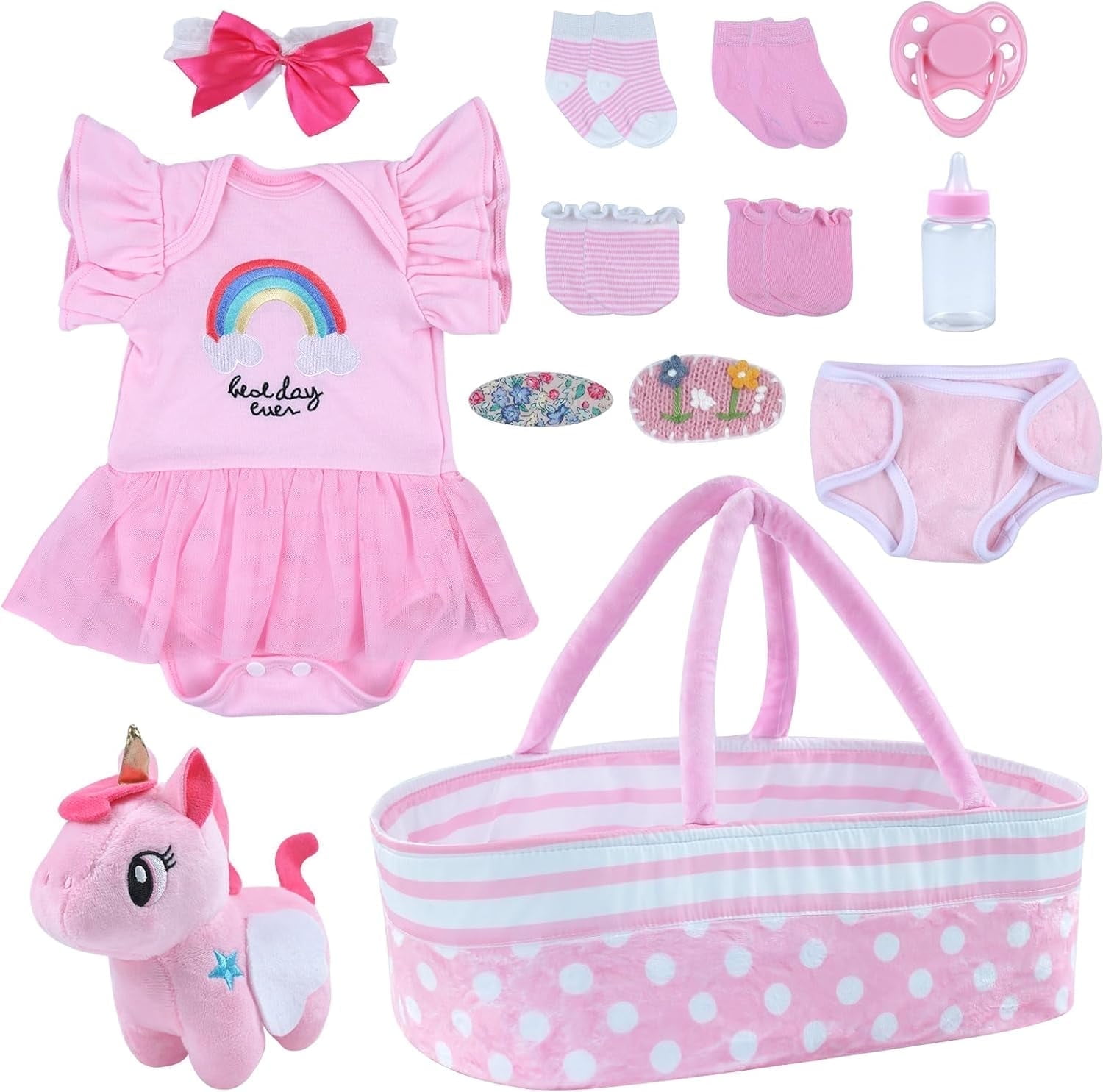 Free Shipping! BABESIDE 8 Pcs Newborn Baby Doll Clothes for 17-22 Inch ...