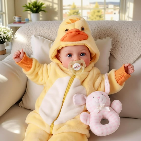 Babeside 17-Inch Baby Doll with Soft Cloth Body, Includes Outfit, Bottle & Magnetic Pacifier Great Gift for Kids