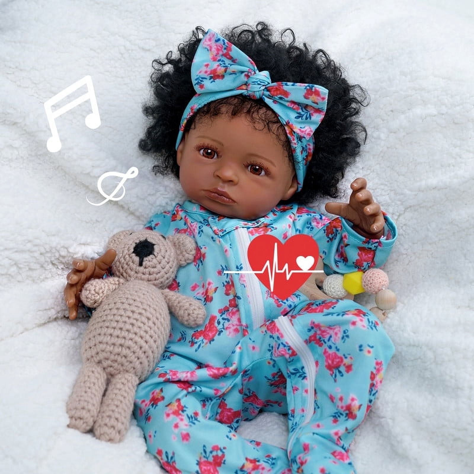 BABESIDE Lifelike Reborn Baby Dolls - 20 inch Baby Soft Cloth Body with Blue Pajamas Clothes