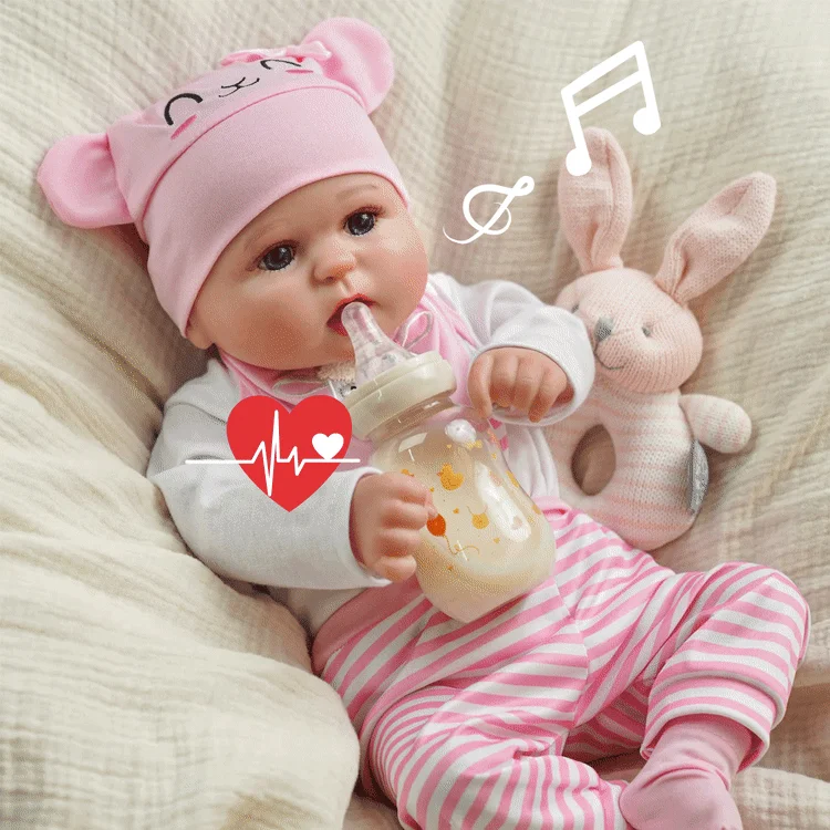 BABESIDE 20 Inch Cutest Reborn Baby Doll Girl with Heartbeat Coos and Breath Real Life Baby Dolls Soft Body with Gift Box for Kids Age 3+