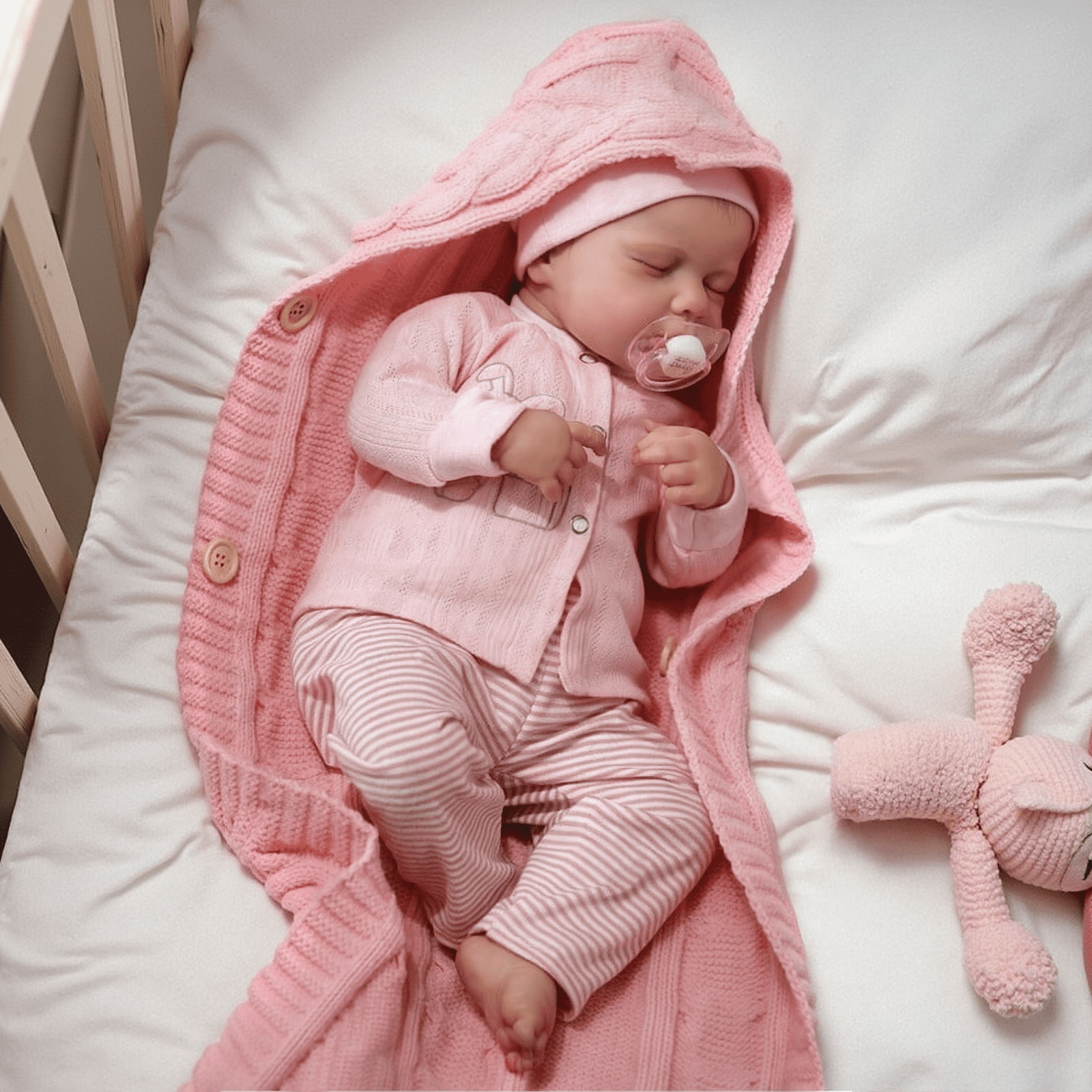 BABESIDE 17 Inch Reborn Baby Poseable Dolls Real life with Accessories & Gift Box, Soft Cloth Body, 2.07 lbs