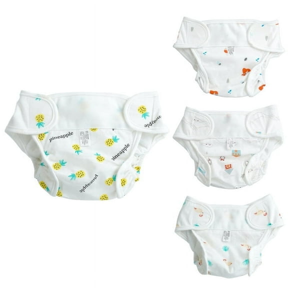 BABESIDE 4 Pcs Reborn Baby Doll Diapers Reusable for 17-24 Inch Baby Dolls, Baby Doll Underwear Doll Diapers with Cute Patterns with Soft Cloth Body