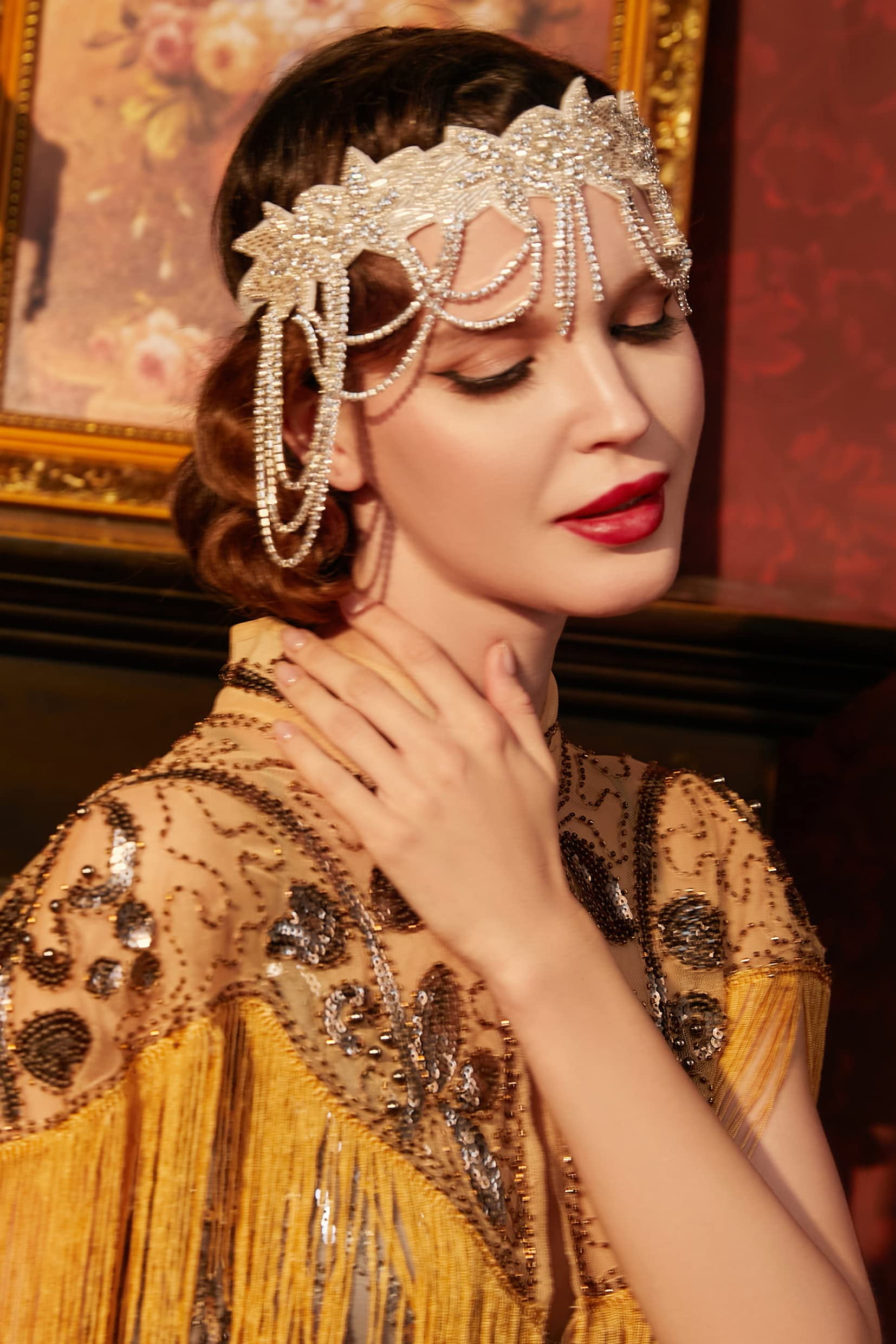 Hair Jewelry BABEYOND 1920s Gatsby Flapper Headband, 20s Rhinestone Costume  Hair Accessories, Party Wedding Headpiece For Women Green Flapper  Accessories, image size:1654x2481