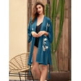 thumbnail image 1 of BABEYOND Kimono Robe Cover up Short Satin Floral Silky Kimono Blouse Loose Bachelorette Party Robe, 1 of 5