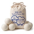 thumbnail image 1 of BABL LIFE Wool Dryer Balls 6 Pack, 2.6 Inch, 100% New Zealand Wool, Reusable Natural Fabric Softener for Everyday Laundry, 1 of 8