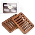 thumbnail image 1 of BABONIE Bamboo Soap Holder, Soap Holder for Shower, Dark Brown, 2 Pack, 1 of 6