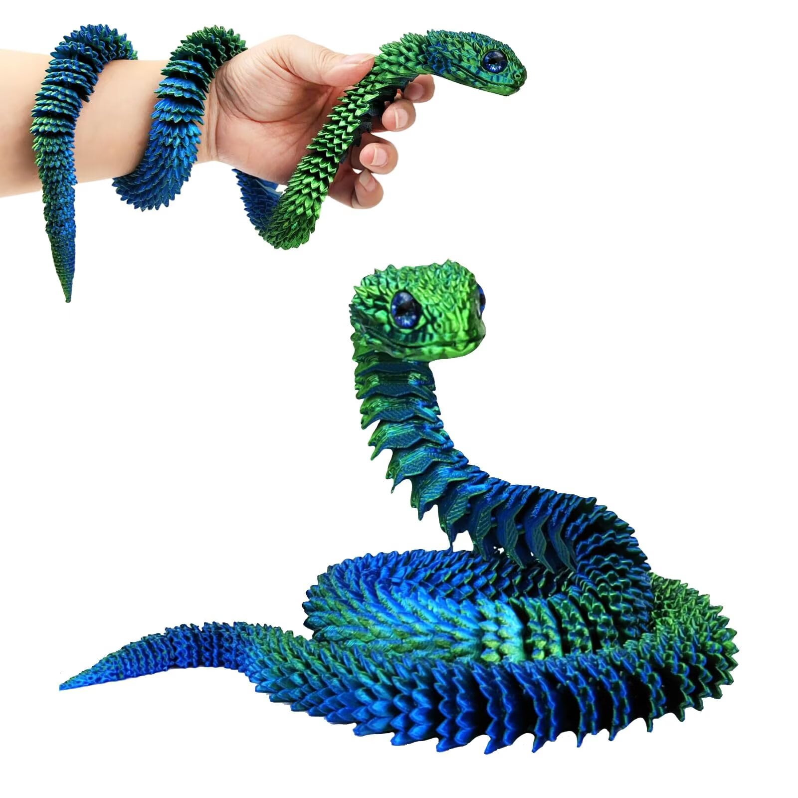 BABSMULY 3D Printed Animal Snake, 24in Surprise Mysterious Python Toy ...