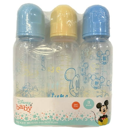 BABY BOTTLE SET 3 - BOYS - DISNEY MICKEY MOUSE LINES - 9 oz BPA FREE