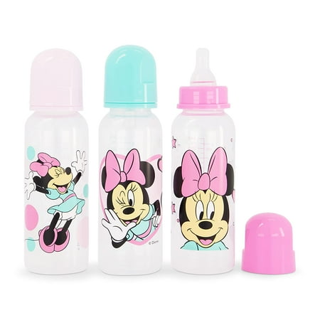 BABY BOTTLE SET 3 - GIRLS - MINNIE MOUSE - HAPPY AQUA - DISNEY 9 oz BPA FREE