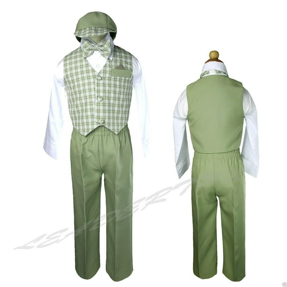 BABY BOY TODDLER EASTER WEDDING FORMAL VEST SUIT Sage Green SZ:S,M,L,XL,2T,3T,4T