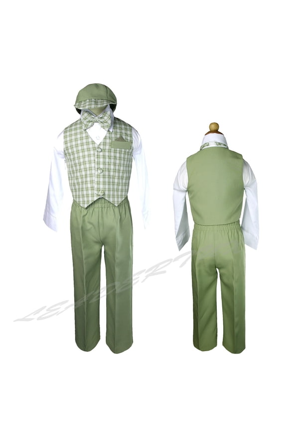 BABY BOY TODDLER EASTER WEDDING FORMAL VEST SUIT Sage Green SZ:S,M,L,XL,2T,3T,4T
