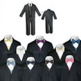 thumbnail image 1 of BABY BOY TODDLER KID TEEN WEDDING PROM BLACK TUXEDO SUIT + VEST BOW TIE SZ: S-20, 1 of 2