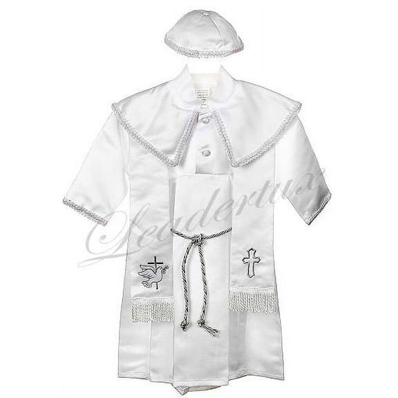 BABY BOYS TODDLER CHRISTENING BAPTISM FORMAL GOWN SILVER NEW BORN TO 30 MONTHS