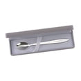thumbnail image 1 of BABY FEEDING SPOON W/ GREY FLOCKED BOX, SILVER PLATED., 1 of 3