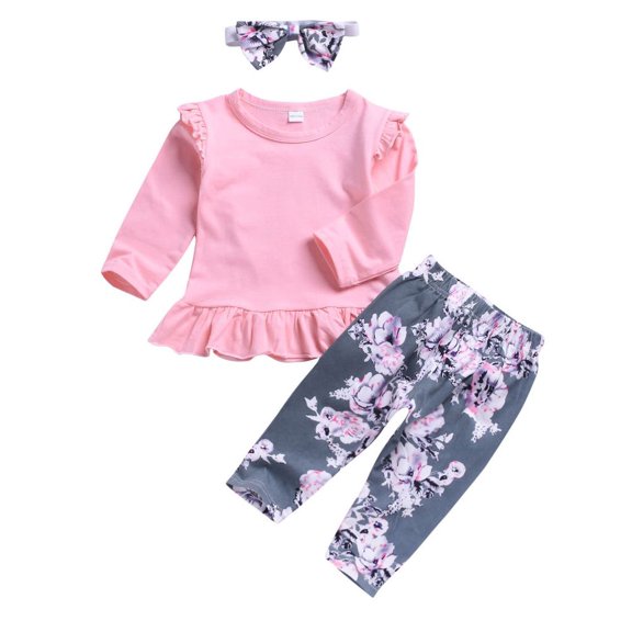 BABY GIRL LONG SLEEVE PINK TUNIC WITH HEADBAND