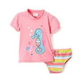 thumbnail image 1 of BABY GIRLS RASHGUARD 2 Piece Set Sizes: 12M-24M (12M, Bubblegum Pink), 1 of 1