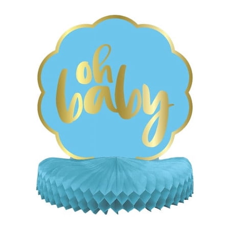 Way To Celebrate Baby Honeycomb Blue Centerpiece, Blue and Gold