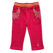 BABY PHAT GIRLS PANTS - PINK RASPBERRY SZ 3 6 MONTHS - BABY FLEECE DOTS