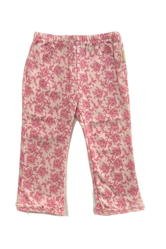 GIRLS PANTS - POWDER PINK SZ 18 MONTHS - BABY FLEECE PRINTED