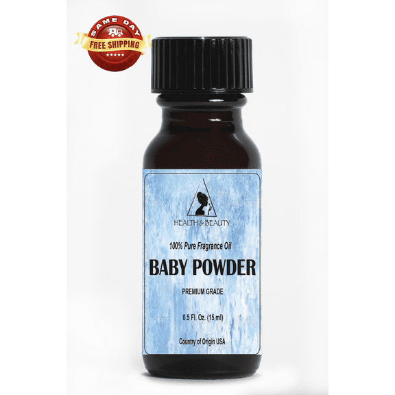 BABY POWDER FRAGRANCE OIL ORGANIC PREMIUM 100% PURE GLASS BOTTLE 0.5 OZ, 15 ml