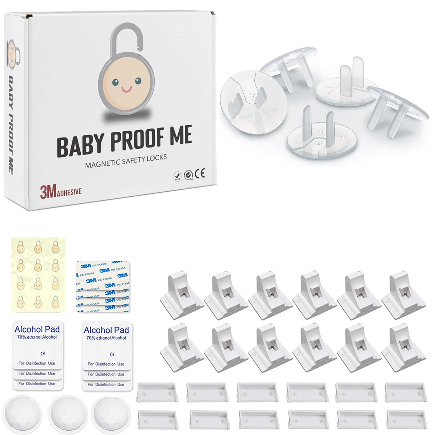 BABY PROOF ME 24 Pack Outlet Covers BUNDLE with Locks