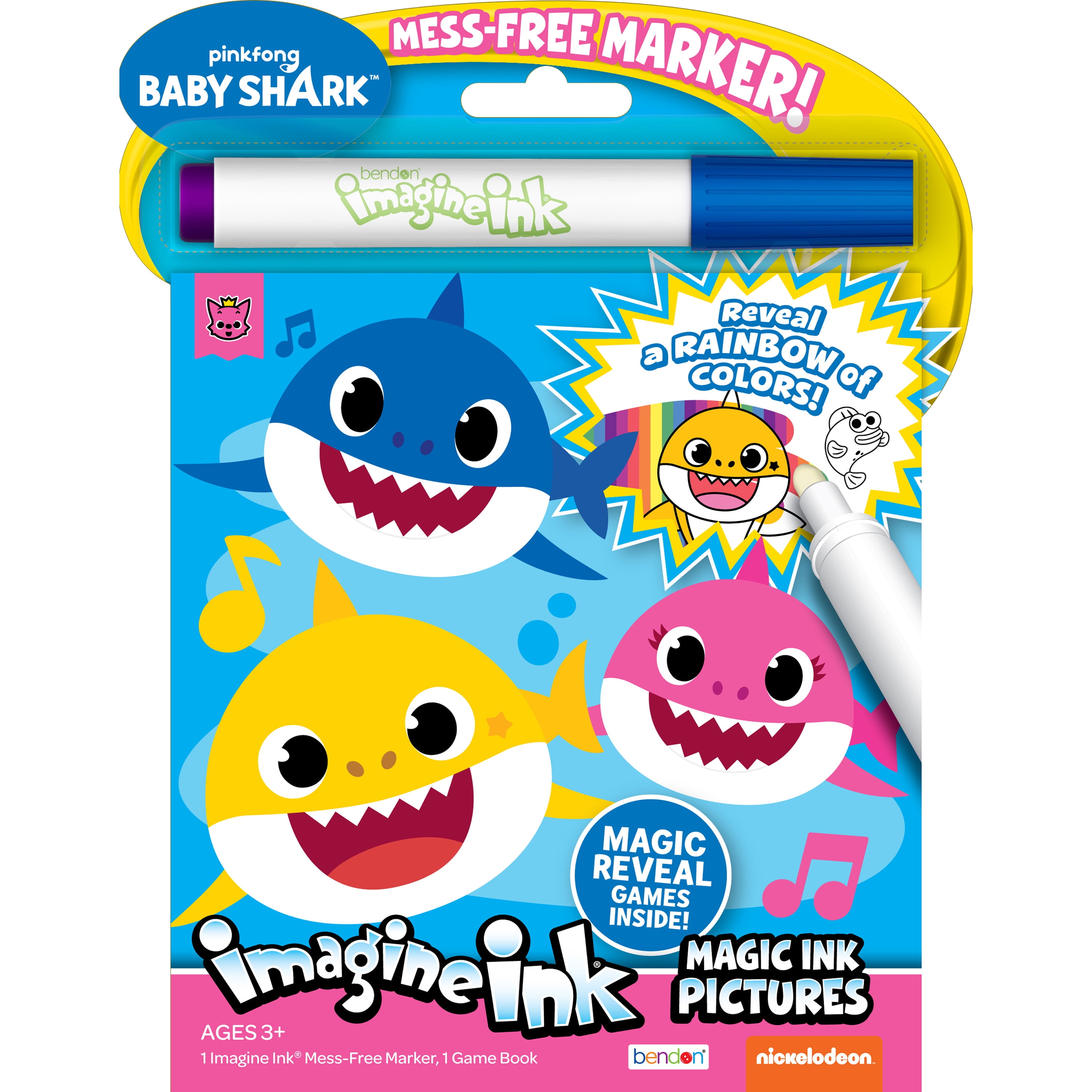 BABY SHARK IMAGINE INK MAGIC PICTURES WITH MESS FREE MARKER