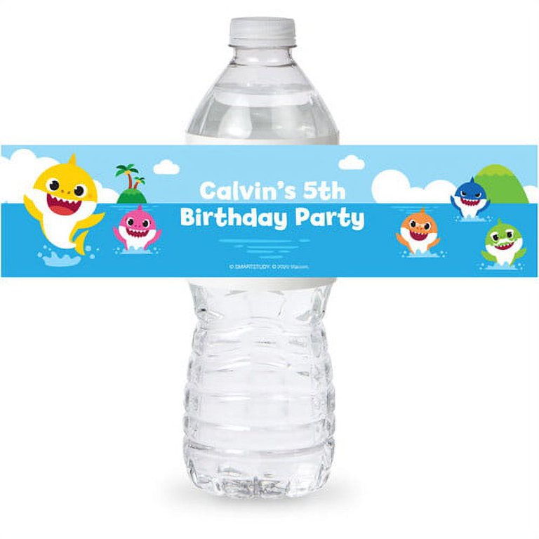 Baby Shark Birthday Water Bottle Labels 