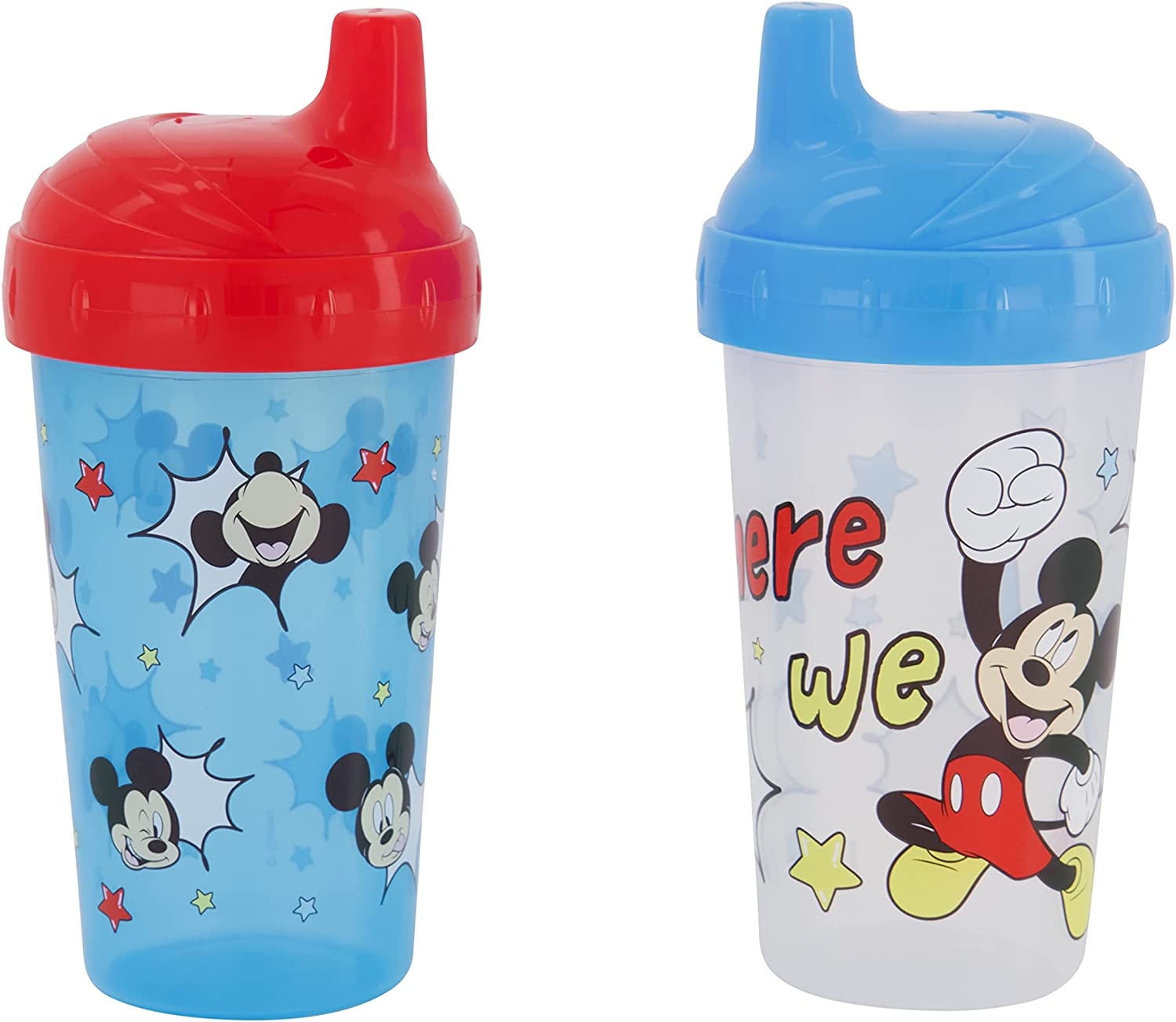 Disney Mickey Mouse Sippy Cup Set for Kids - Bundle with 2 Spill