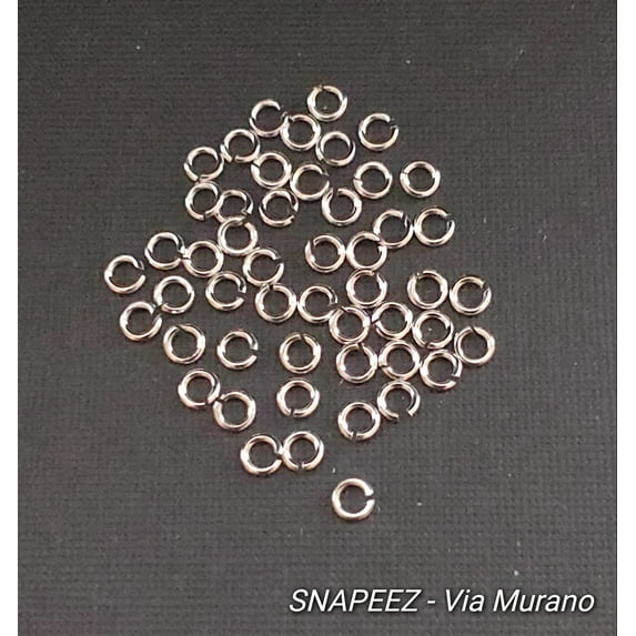 BABY Snapeez II ULTRAPLATE 99.9% Pure Silver Plate Ring Hard Open Jump Ring 3mm Heavy Gauge (Pk 50) Jump Rings. The Ultra Secure No Solder Jump Ring. Made in USA.