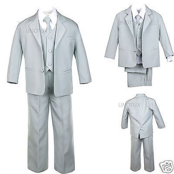 BABY, TODDLER & BOY WEDDING  PARTY FORMAL no tail TUXEDO SUIT LT. GRAY  S -20