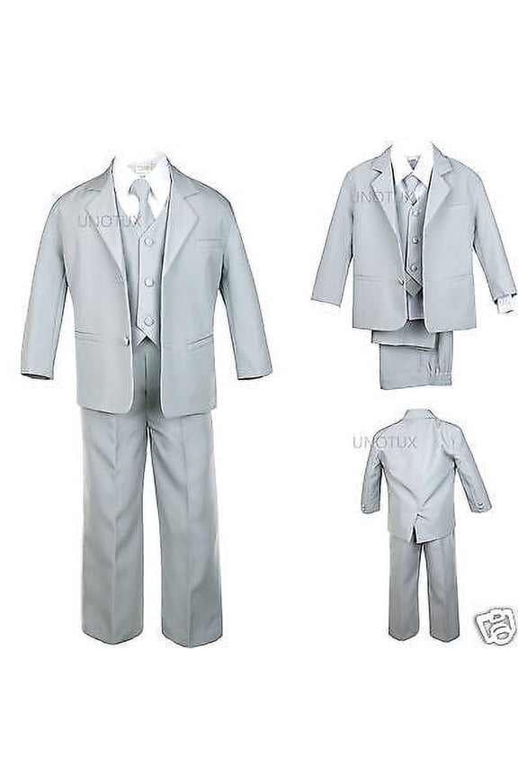 BABY, TODDLER & BOY WEDDING PARTY FORMAL no tail TUXEDO SUIT LT. GRAY S -20