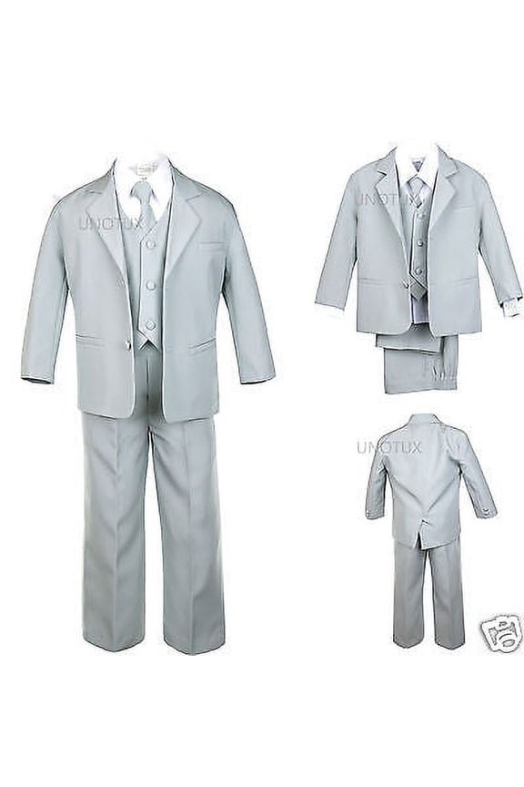 BABY, TODDLER & BOY WEDDING PARTY FORMAL no tail TUXEDO SUIT LT. GRAY S -20