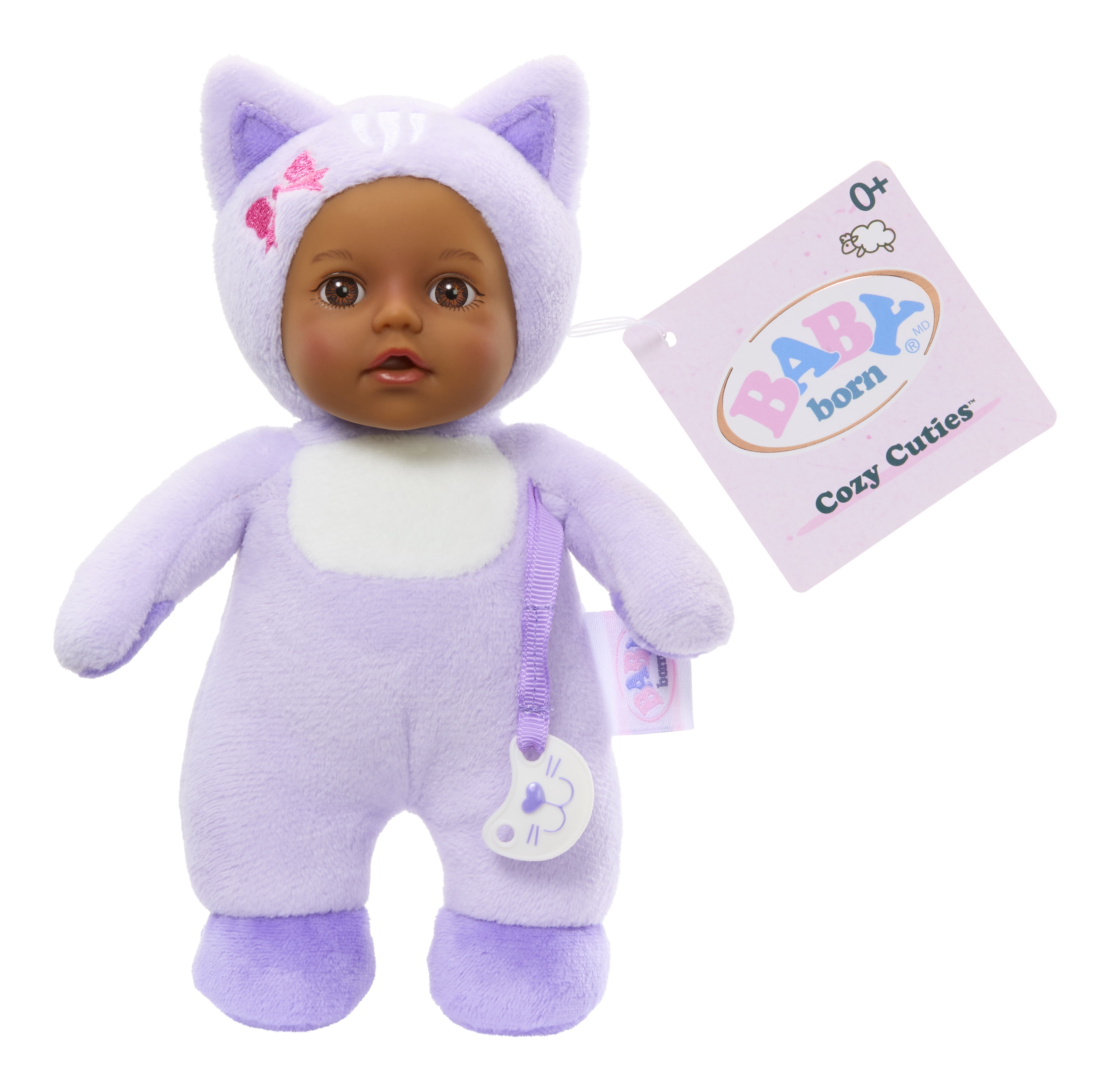 Baby Born Cozy Cuties Soft Baby Doll - Cat with Brown Eyes, Plush for Newborns Ages 0 & up