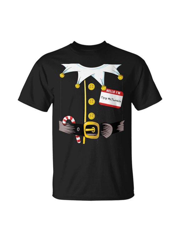 Christmas Naughty Elf Holiday Party Festive T-Shirt, S, Black