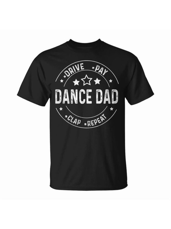 Dad Dance Retro Proud Dancer Dancing Father's Graphic T-Shirt, Black, S
