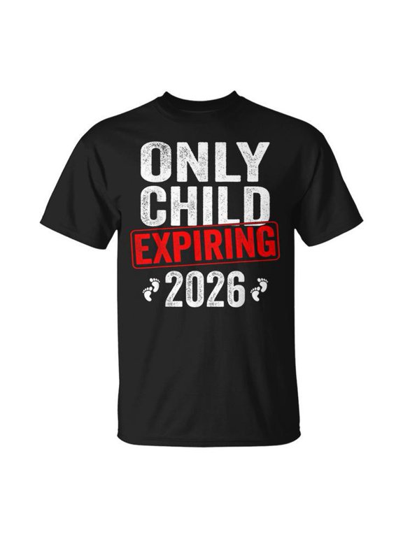 Only Child Expiring 2026 Big Brother Promotion T-Shirt, S, Black