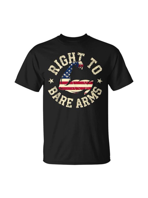 Right to Bare Arms Gym Fitness, Cotton Graphic T-Shirt, Size S