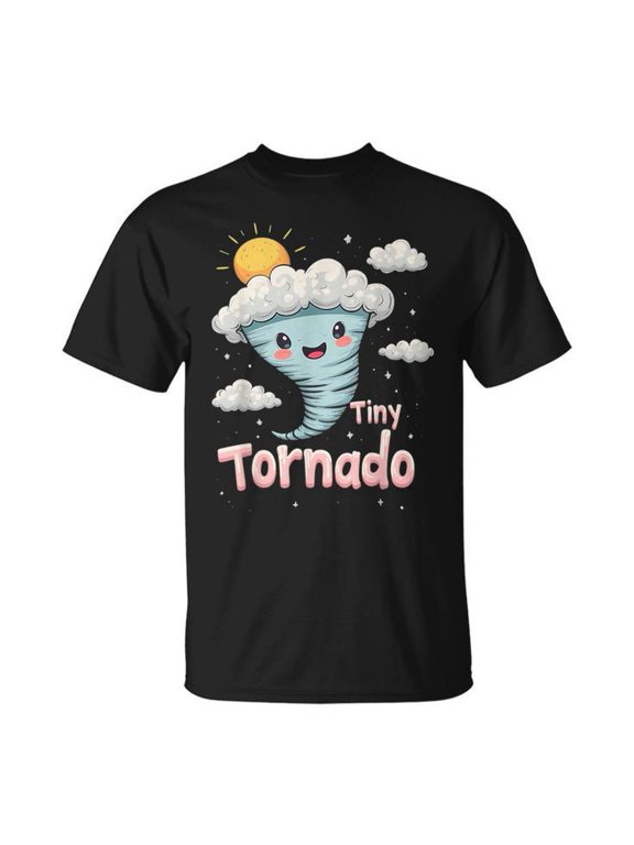 Tiny Tornado Messy Kids Toddler Boy Girl Graphic T-Shirt, S, Black