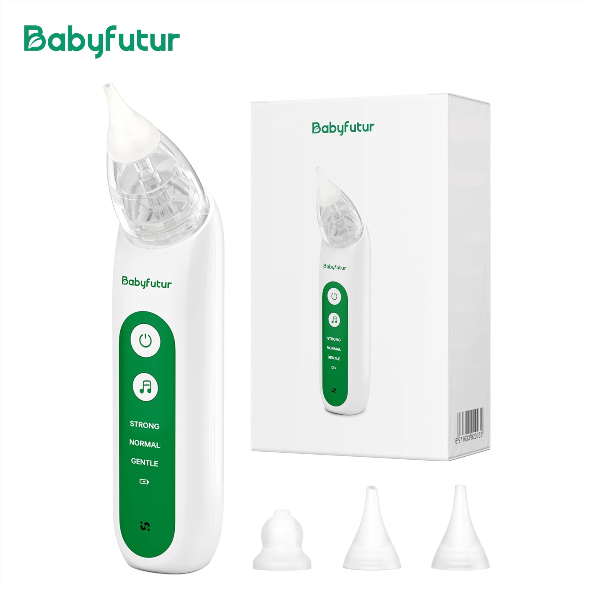 Babyfutur Electric Nasal Aspirator with Adjustable Suction, USB Rechargeable Nose Cleaner for Newborns, Infants and Toddlers