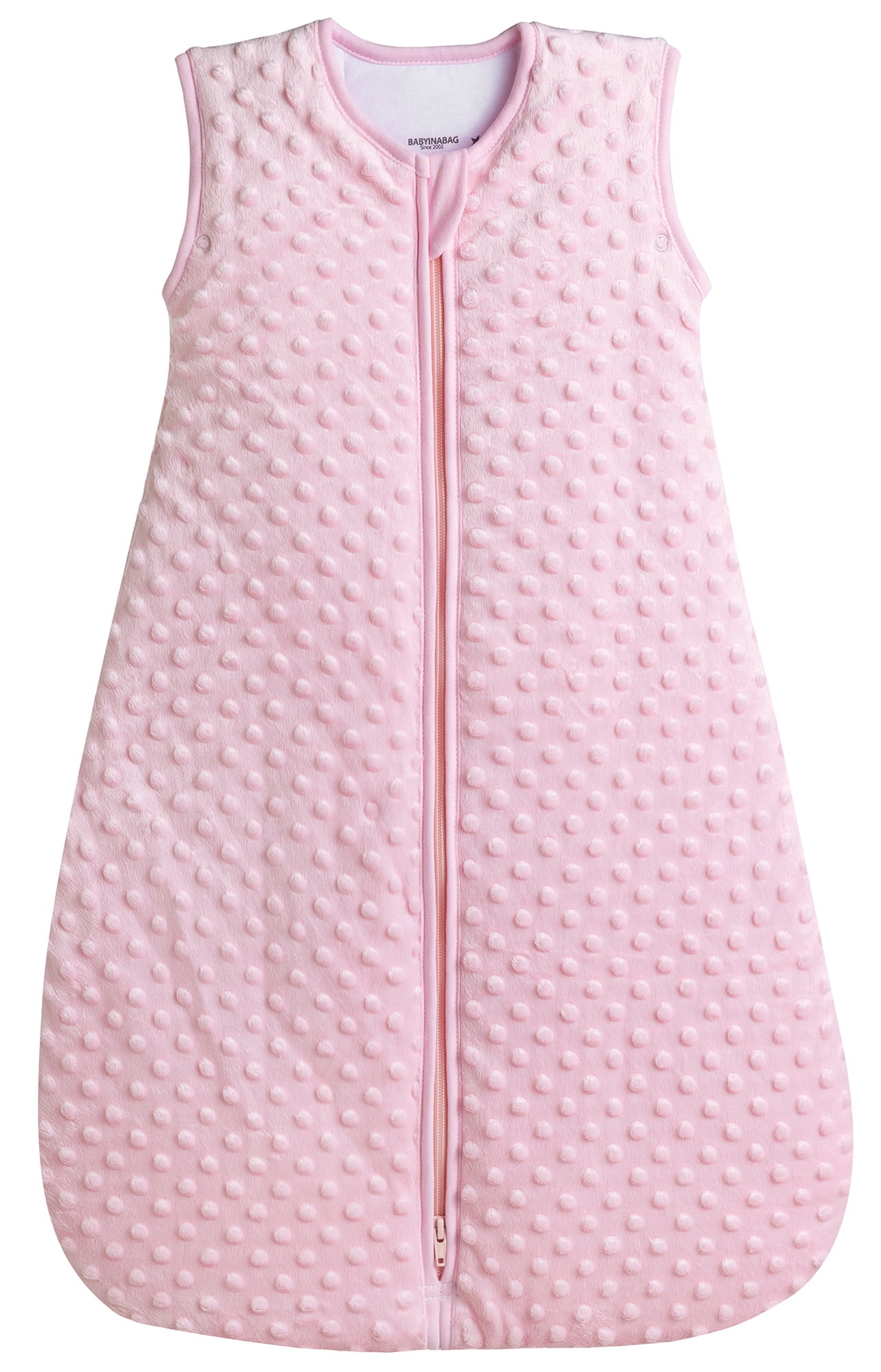 BABYINABAG Warm 2.5 Tog Quilted Winter Model Baby Sleeping Bag and Sack, Plush Minky Dot for Infants and Toddlers Size Medium (10-24 mos)