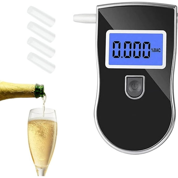 BAC Breathalyzer, Personal Breathalyzers, Breathalyzers for Alcohol with LCD Display and 5 Replace Mouthpieces, Portable Breathalyzer, Alcohol Measuring Tool for Home and Party Use
