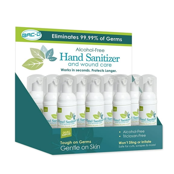 BAC-D 609 Alcohol Free Hand Sanitizer and Wound Care, 1.7 oz. (Pack of 12)