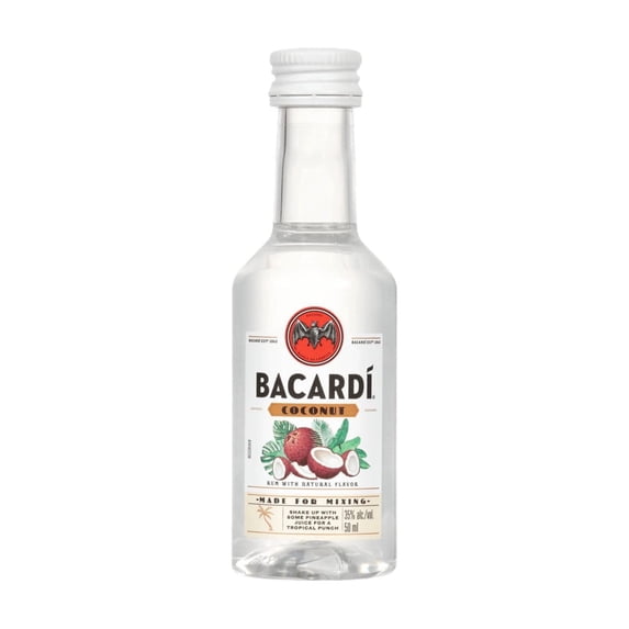 BACARDI Coconut Rum, Gluten Free, 50 mL Bottle, ABV 35%