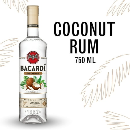 BACARDI Coconut Rum, Gluten Free, 750 mL Bottle, ABV 35%